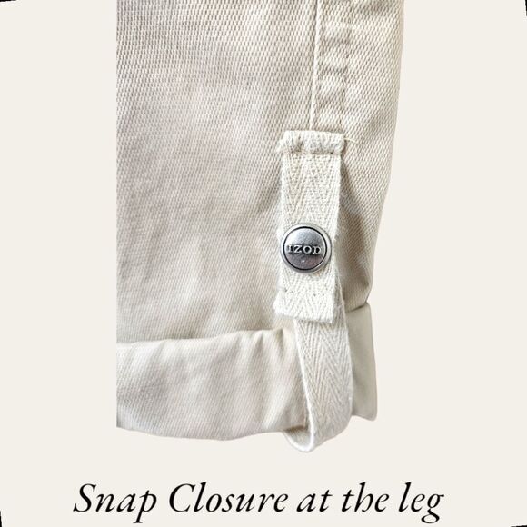 IZOD Women's Tan Cargo /Capri  Shorts With Stretch. - Picture 7 of 12